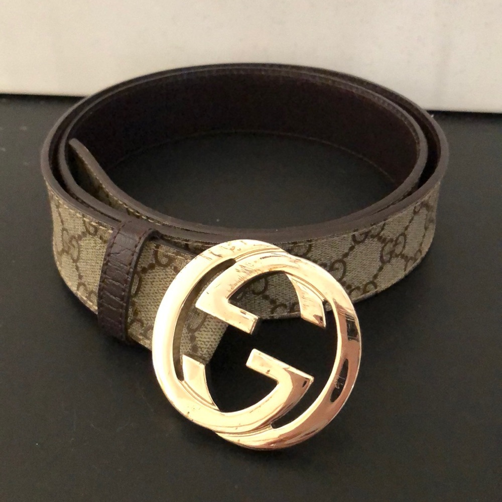 VINTAGE UNISEX GUCCI MONOGRAM BELT 38